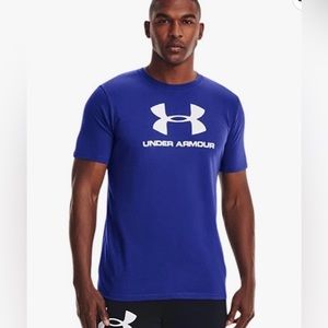 NWT Under Armour Mens Graphic Logo Tee T-Shirt Royal Blue Size S
